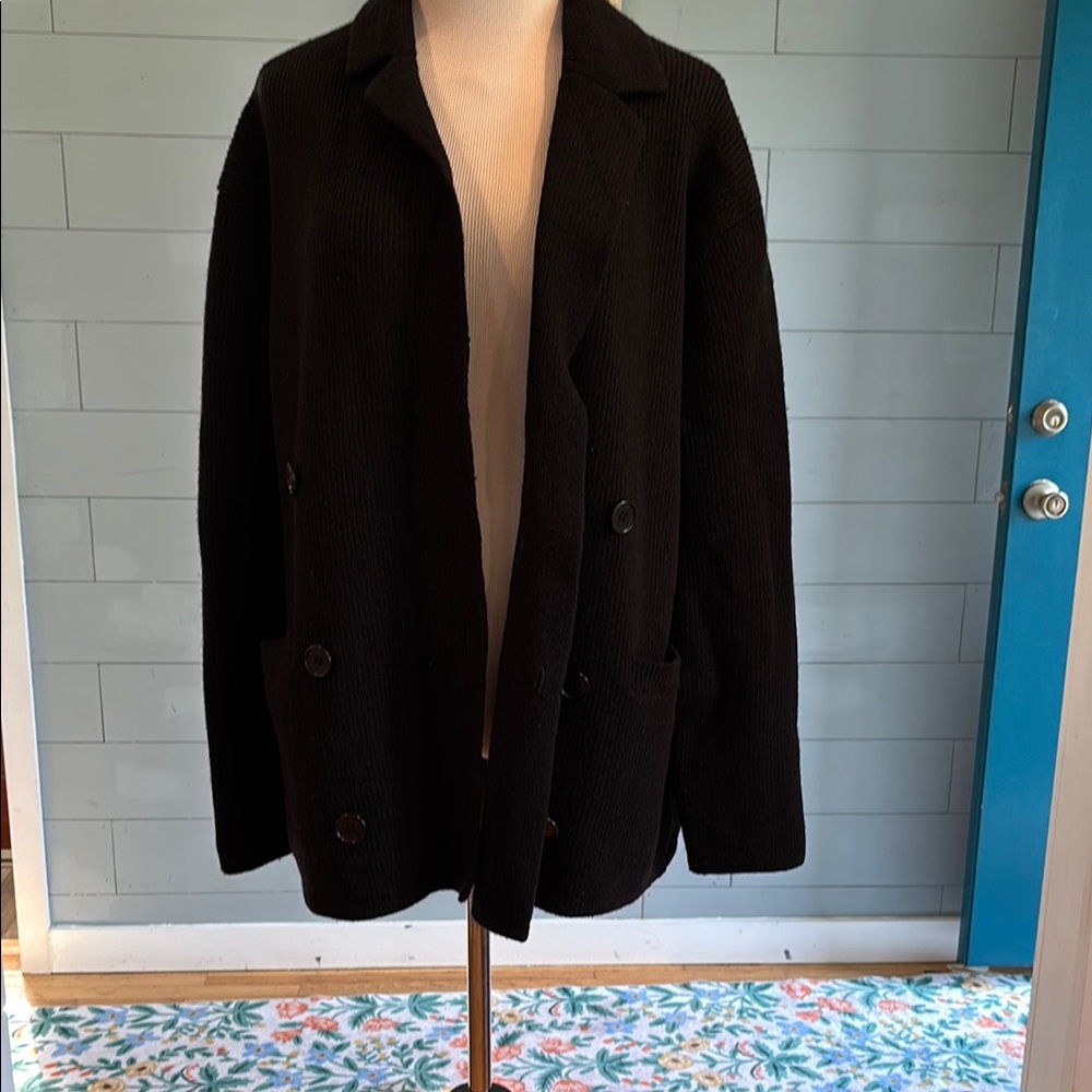 J. Crew Classic Black Knit Sweater Blazer